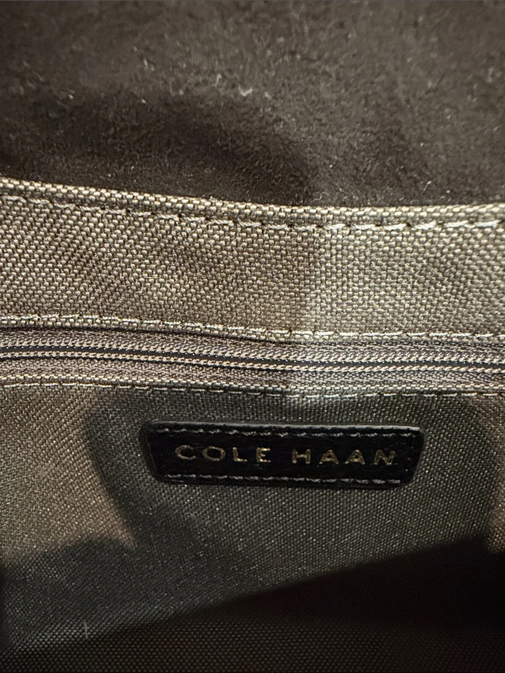 Cole Haan Black Leather Shoulder Bag with Gold Hardware